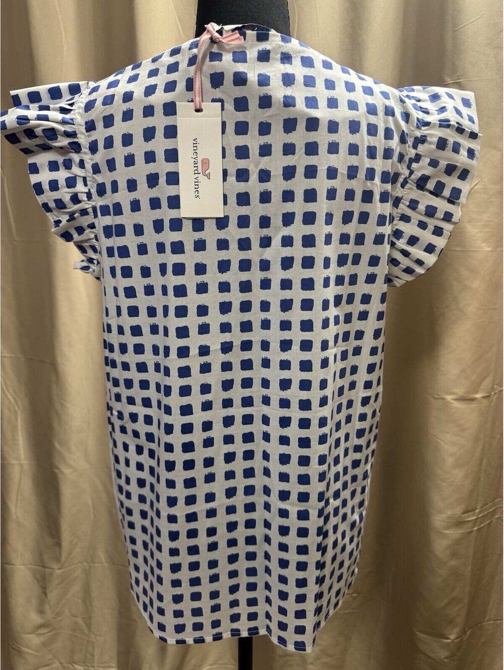 Vineyard Vines Women’s Painterly Blue Ruffle Sleeve Top NWT Size Medium $88 - Picture 4 of 4
